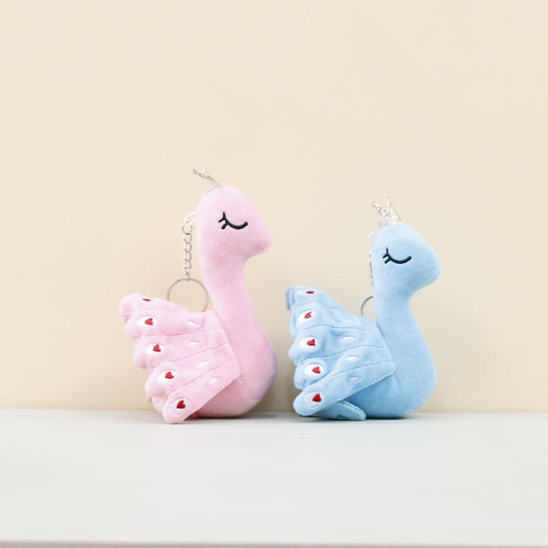 Soft Short Plush Peacock Toy Colorful Bird Keyring Lovely Accessory With Pp Cotton