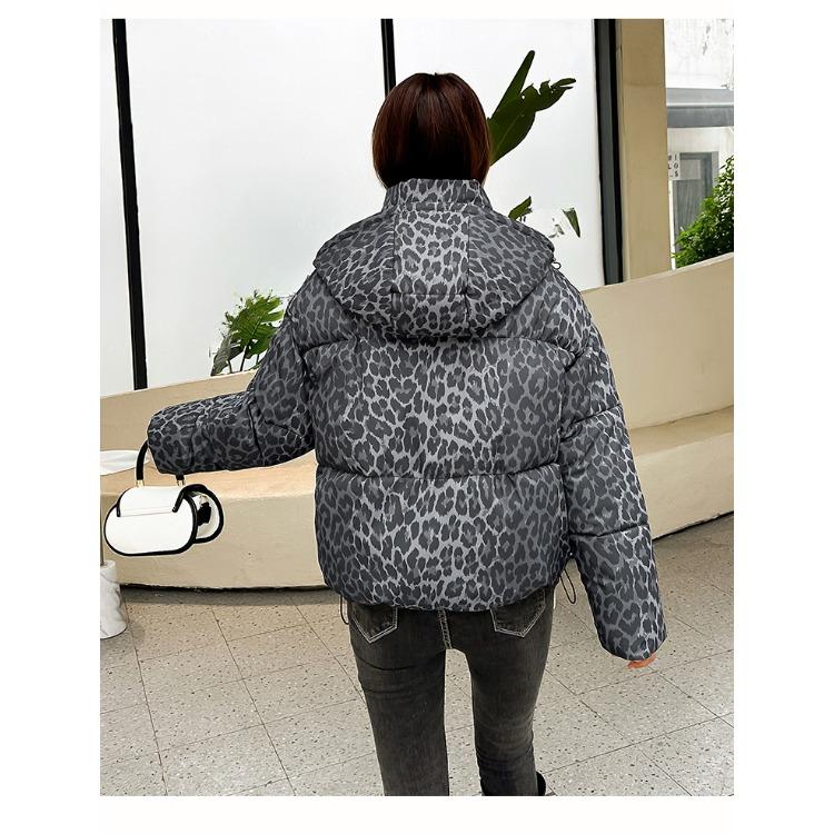 Make A Statement This Winter with Our Bold Leopard Print Loose-Fit Hooded Jacket for Women