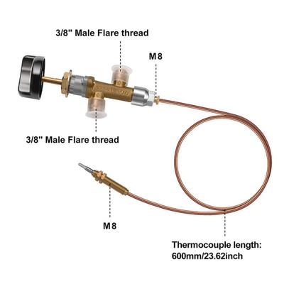 3Pcs/Set Easy Installation LP Gas Heater Propane Valve Assembly Fireplace Repair Flameout Protection