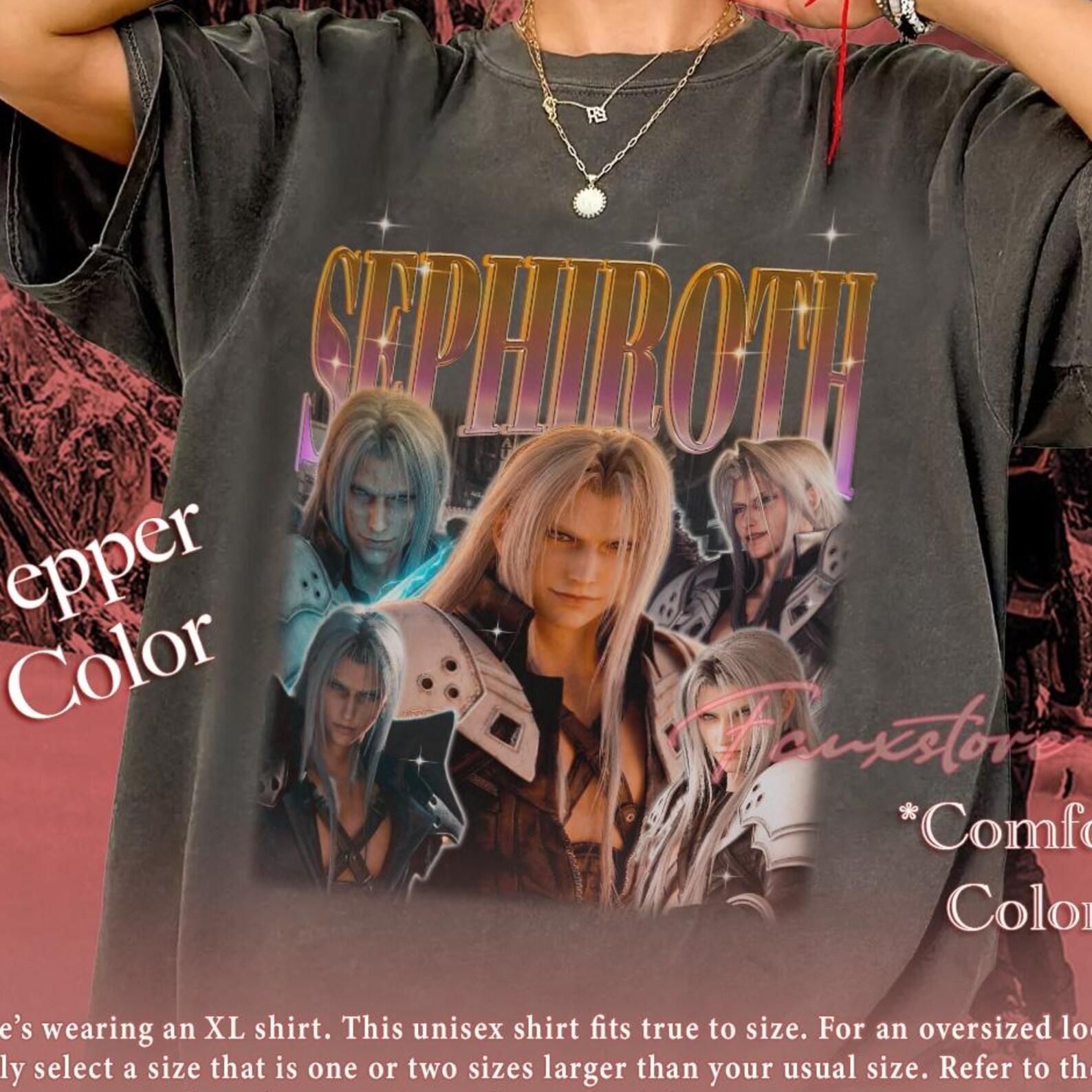SEPHIROTH Shirt, Final Fantasy VII Retro T-Shirt, Final Fantasy Vintage Fan Tees, Video Game Character Comfort Colors Merch Gift 2XL
