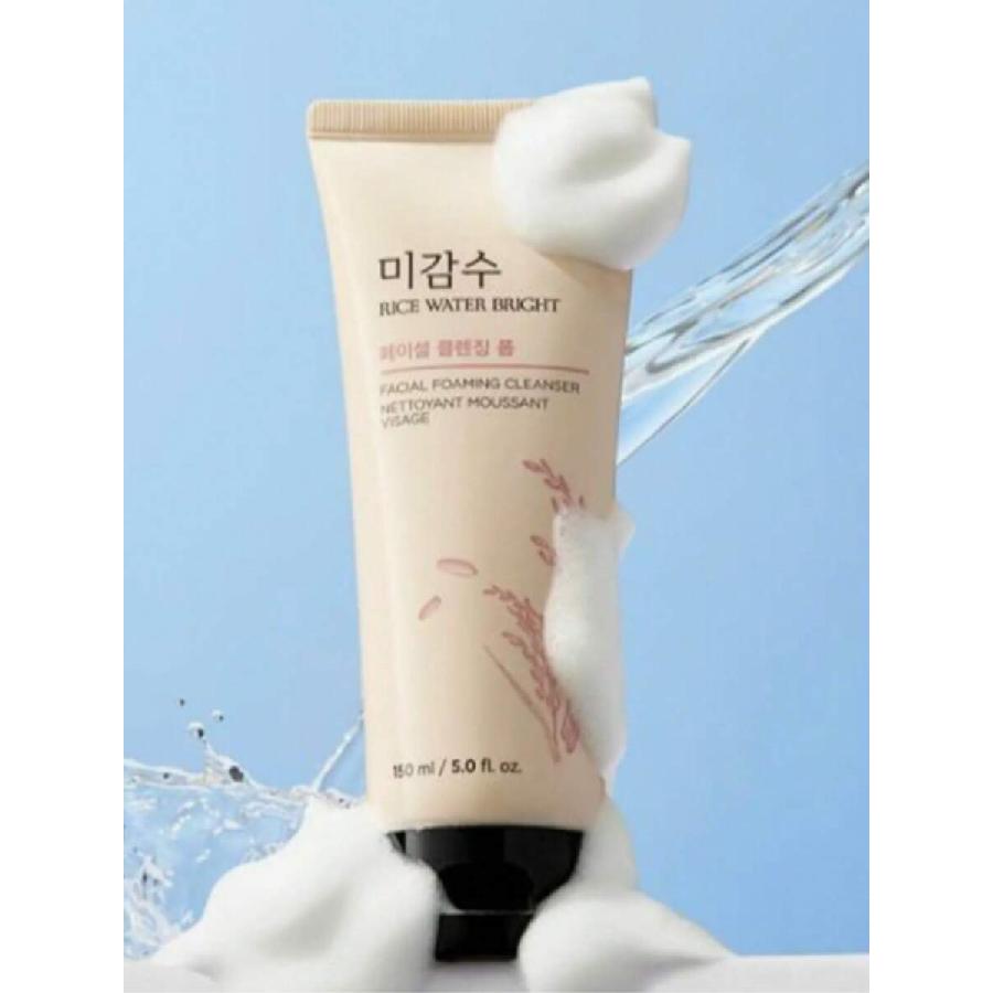 The Face Shop Rice Water Bright Foaming Cleanser 150ml,Facial Cleanser With Ceramide