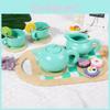 Wooden Childrens Play Tea Set With Realistic Teapots And Cakes For Imaginative Kitchen Play