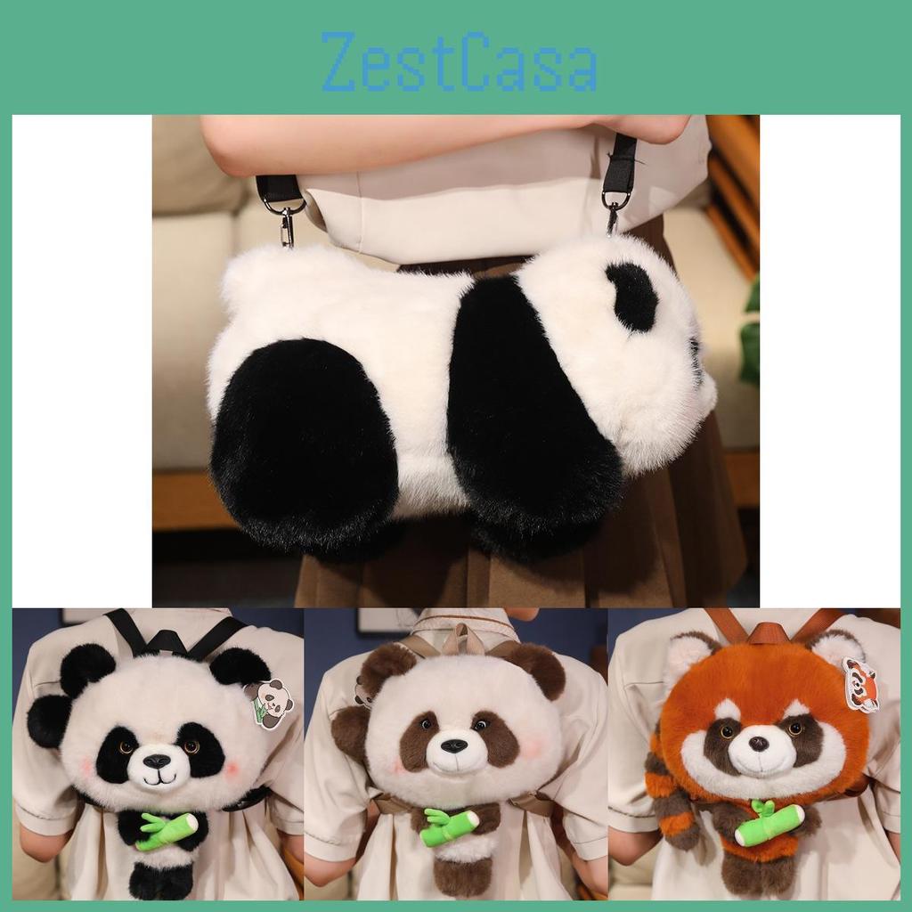 Panda Toy Plush Cartoon Child Bedroom Decoration Scene Doll Backpack Raccoon
