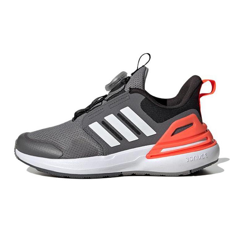 New Adidas Rapidasport BOA Low Top Running Shoes Gray Orange Kids' HP2765