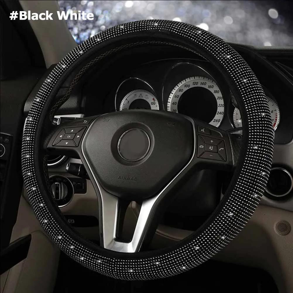 Coprivolante per auto con strass con protezione per volante Suv per auto scintillante in cristallo di diamante adatto per veicoli da 14,5-15 pollici