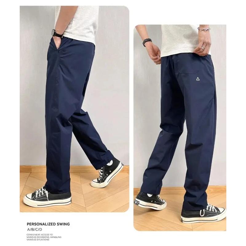 Summer Thin Cargo Pants Men Casual Tapered Trousers with Zipper Pockets Quick Dry Streetwear Pants for Outdoor Daily Wear S-3XL