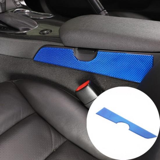 Blue Real Carbon Fiber Armrest Box Side Sticker Trim For Corvette C6 2005-2013