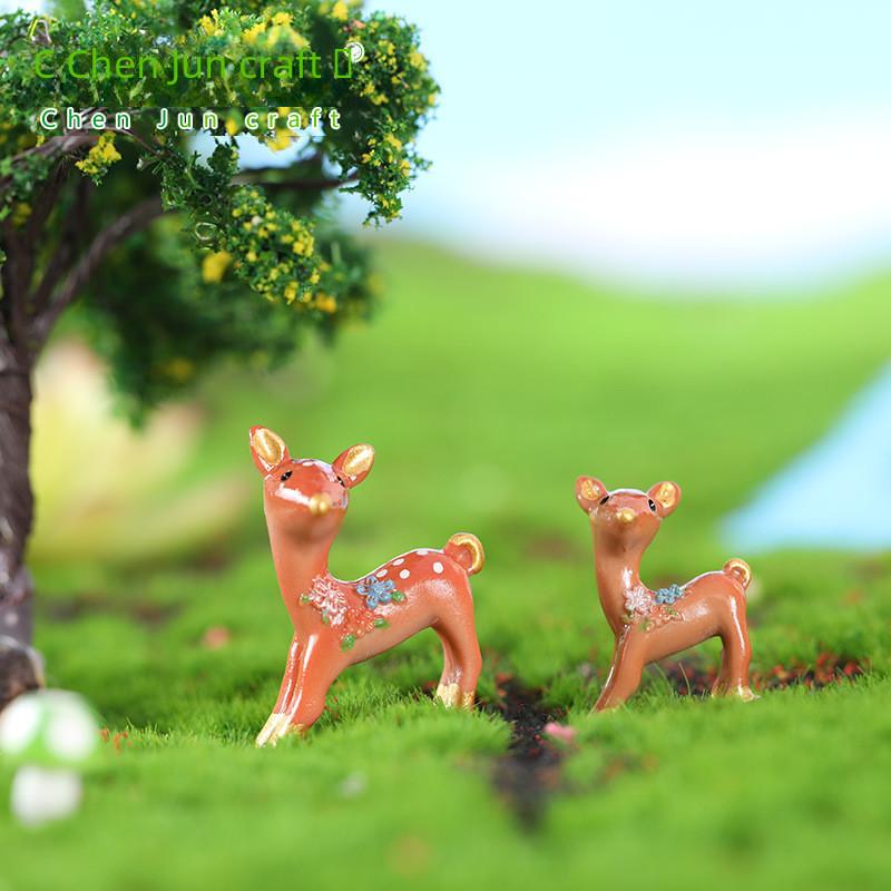 Moss Deer Resin Micro Landscape Ornament Diy Christmas Craft Material