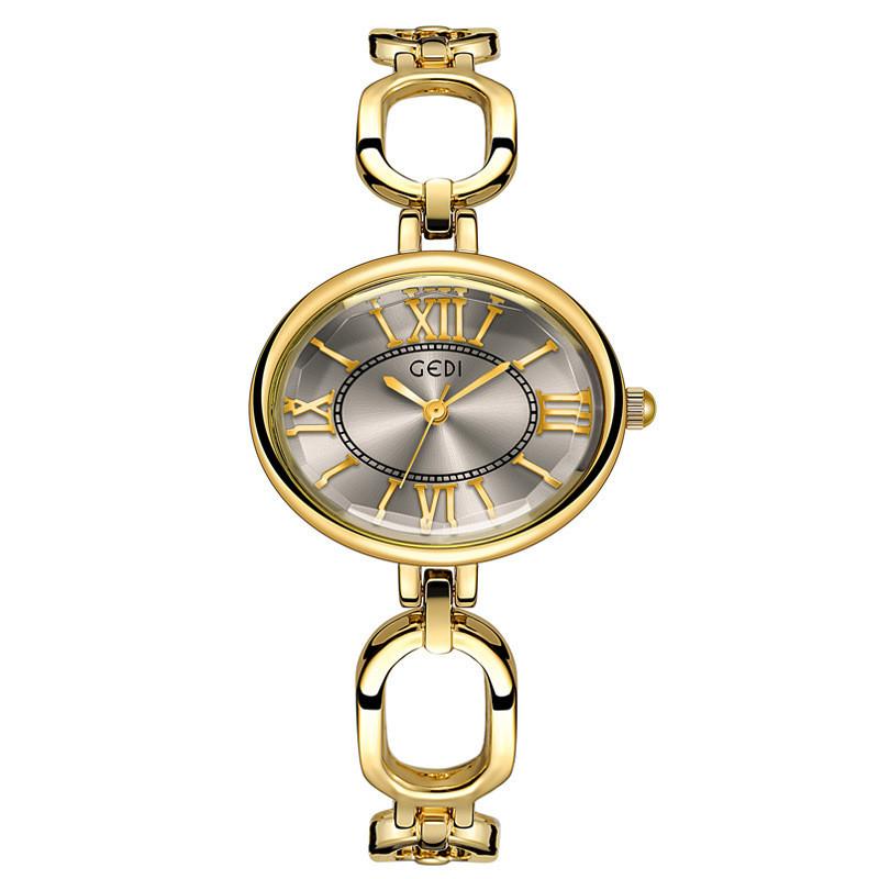 Gadi Vintage Oval Womens Watch With Quartz Movement Waterproof Jewelry Clasp For Elegant Ladies