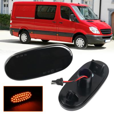 2Pcs For Benz Sprinter W906 2006-2018 VW Crafter 2006-2016 Clear & Smoked Lens LED Side Marker Lamp Amber Lights