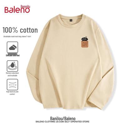 Baleno Men's Pure Cotton Long-Sleeve T-Shirt with Dog Print
