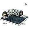 Creative Pet Cat Tunnel Bed Interactive Play Toy Ferrets Rabbit Bed Tunnels Durable Cat Activity Rug Toy Playing Hut for Cats, Black M