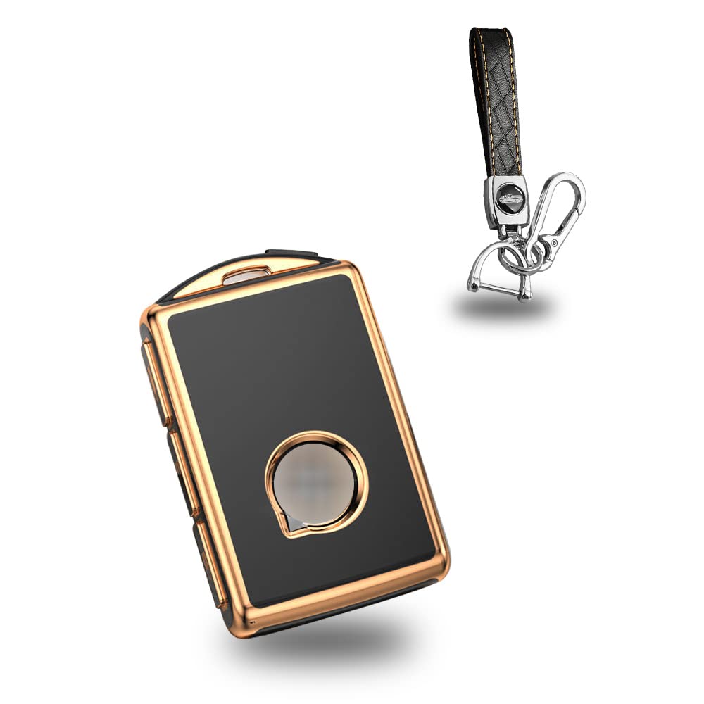 [KUNIO] Key Case for Volvo Key Holder Silicone Lightweight Suitable чёрный