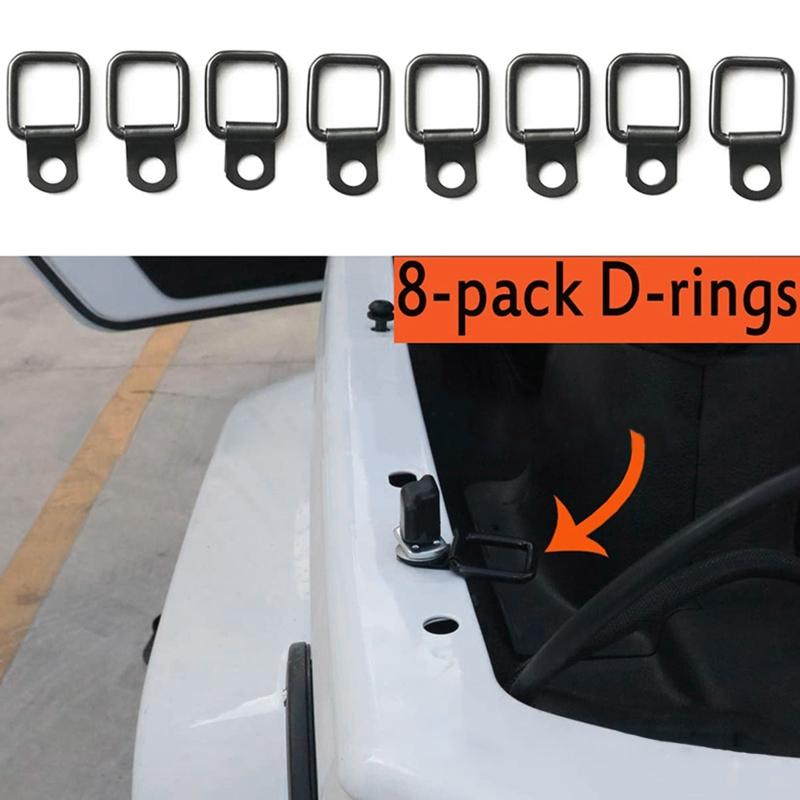 8 Stück D-Ring Bolzen auf LKW Pick-up Ladefläche Ladungssicherung Anker Gurt Haken Clips für Wrangler