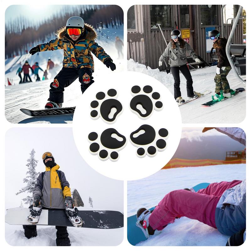 4 ks Podložky na snowboardový desku Vysoce kvalitní měkký gumový materiál Protiskluzové samolepky Nelze snadno zlomit deformovat Odolné Vynikající přizpůsobení