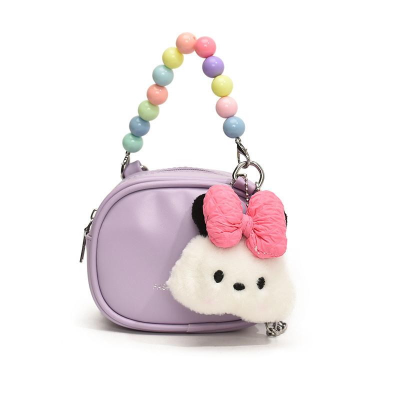 Модная Жемчужная Сумочка Принцессы Для Детей Из Дышащего ПУ Материала фиолетовый