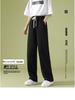 2026 Summer Women's Wide-Leg High-Waisted Loose Suit Pants with Double Buttons and Drawstring - Lightweight and Casual