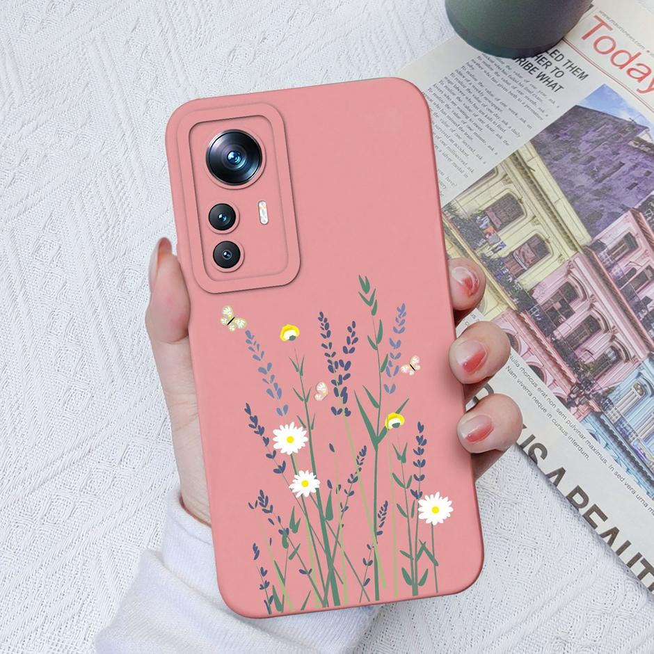For Xiaomi 12T Case Hot New Design Cute Cat Butterfly Cartoons Matte Liquid Silicone Shell For Xiaomi 12T Pro Ultrathin Fundas