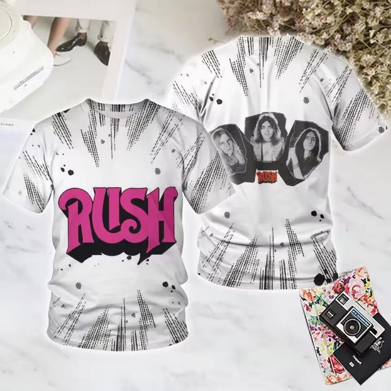 Popular Rock Rush 3D Print T-shirts Summer New Men Women Hip Hop Trend Short Sleeve TShirt Street Loose Casual Oversized Y2k Top