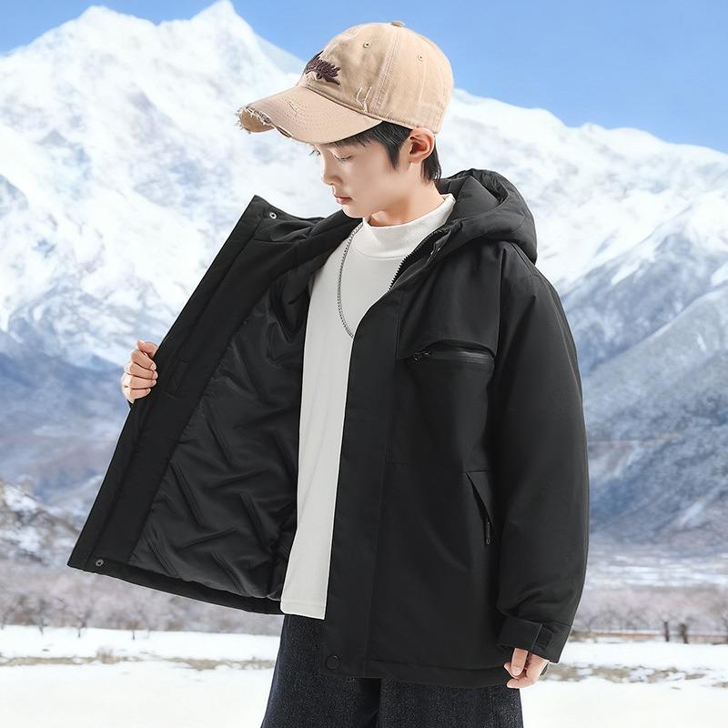 Boys' winter cotton jacket, new winter clothing thickened padded jacket, medium-sized older children's children's boy trend
