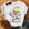 Fashion Women T Shirt Flower Printed T Shirt Casual Black Tops 90s Ladies Girl Tee Shirt Female Harajuku Graphic T -Shirt