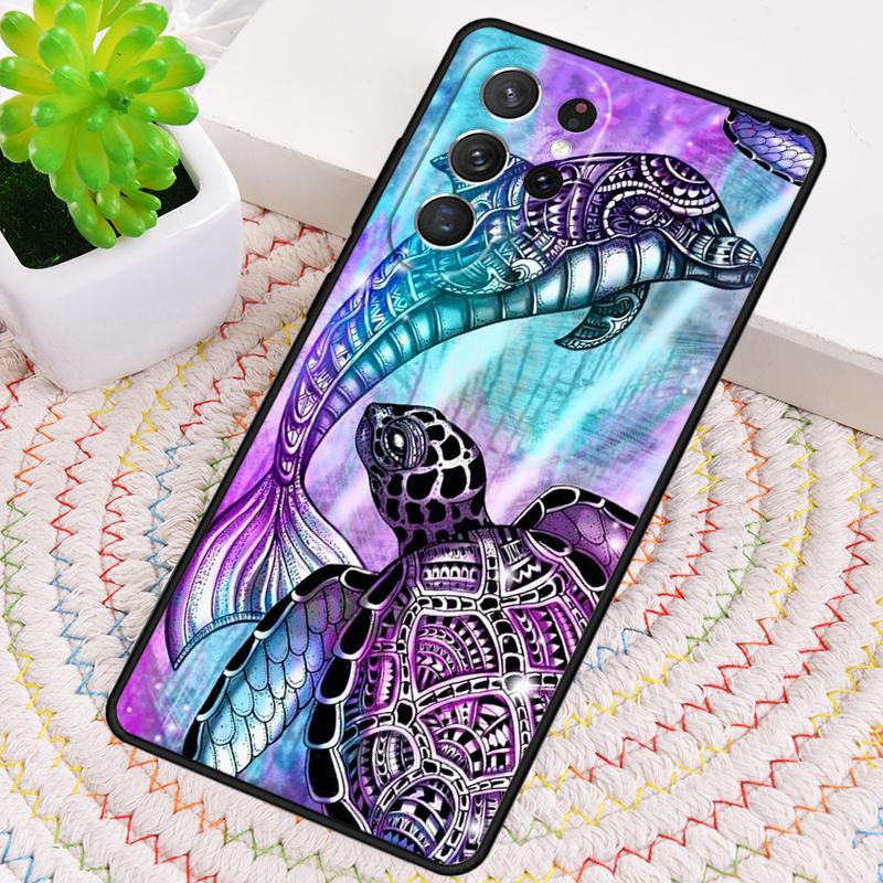 Cute Blue dolphin Sea Phone Case for Samsung Galaxy note 10 pro S26 Ultra S23 S24 FE S25 S21 S22 PLUS shockproof Cove