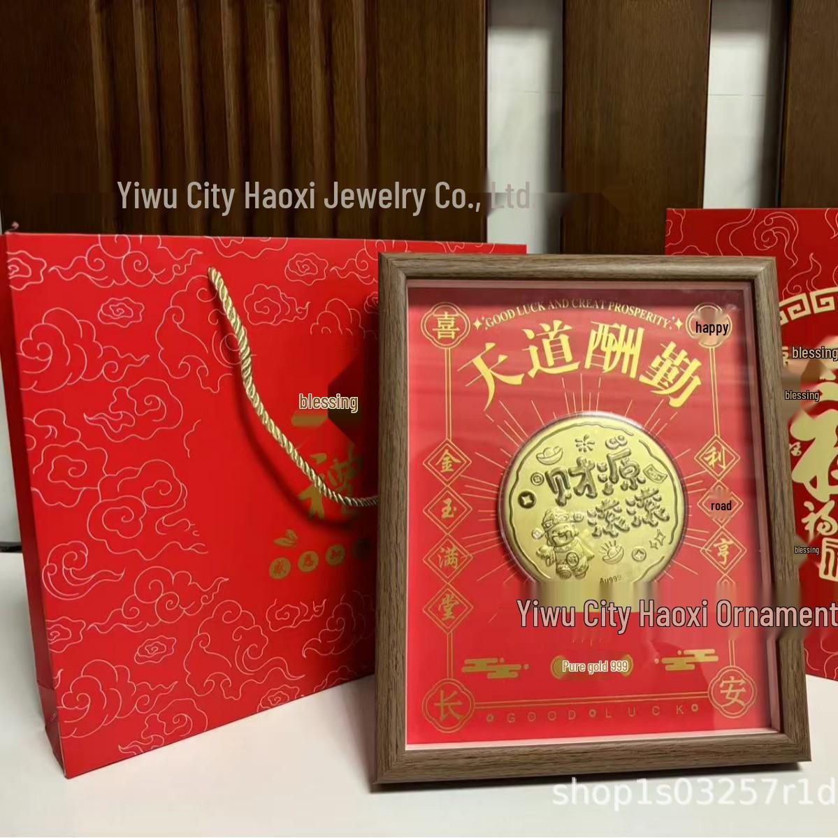 

999 Gold Horse Year Ornament: High-Grade Chinese Style Gift for Wealth and Prosperity