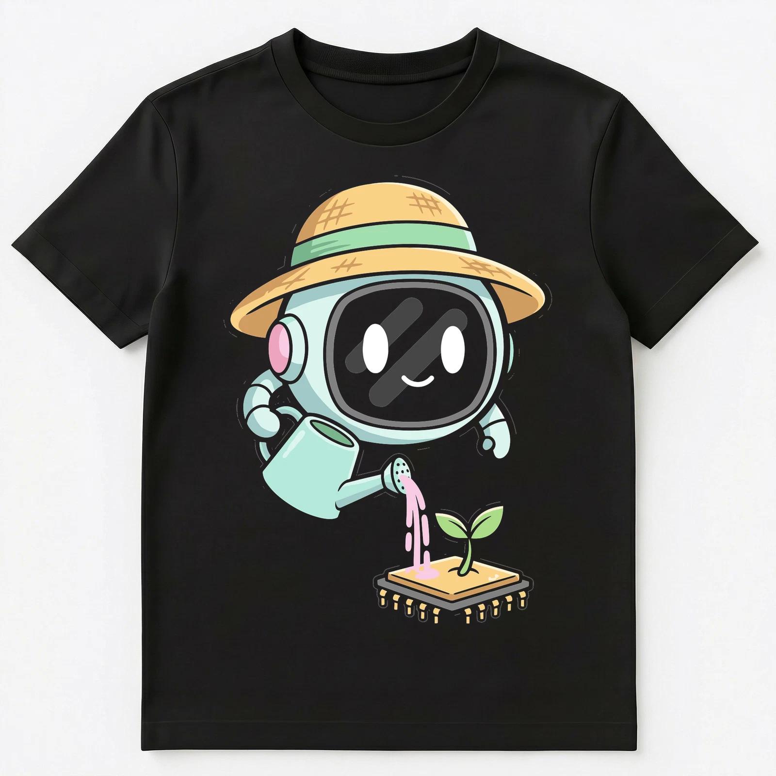 Programmer Robot Watering Cpu Plant Growth Technology Unisex T-Shirt 4XL