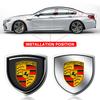 1 stk 3D Metall Auto Dørskjold Emblem Bil Karosserimerke Klistremerke For Porsche Boxster Cayenne Panamera Macan Cayman 911 918 996 917 991