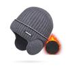 with Earmuffs Knitted Hat Warm Beanie Hat Fashion Pullover Cap  for Outdoor Sports