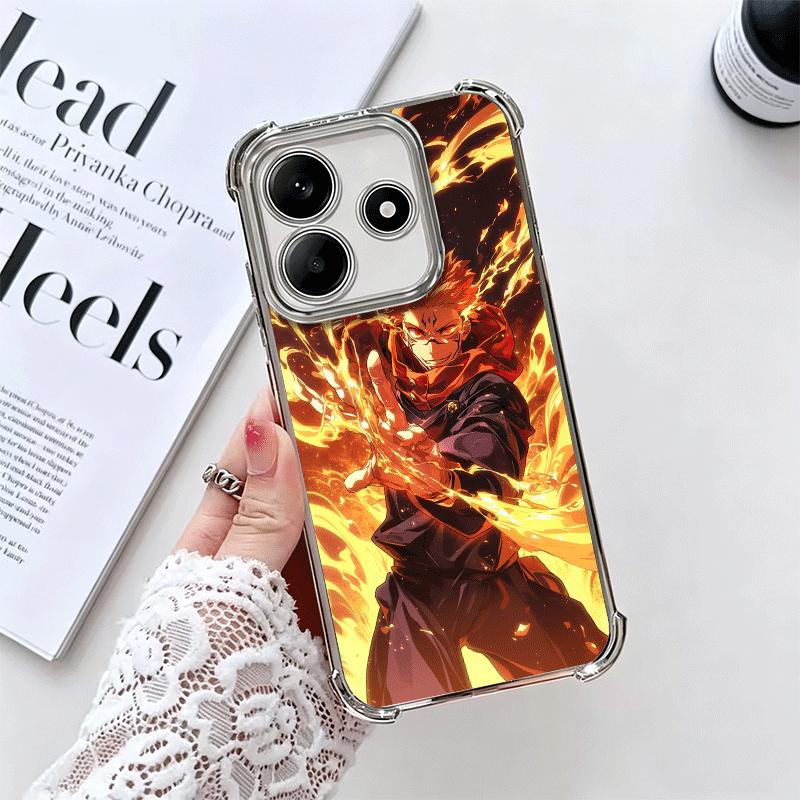 

Anime Ryomen Sukuna JUJUSU Plating Phone Case For Xiaomi Redmi Note 14 15 Pro Plus 13 12 11 11S 11T 10 9S 9 5G Anti-Fall Airabag Redmi Note 14 Pro 5G