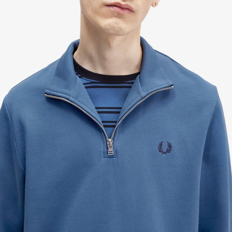 Fred Perry [baseline] Half Zip Sweatshirt   Midnight Blue Afpm2433574 W98