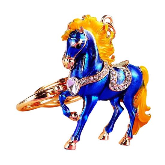 Horse Keychain Sparkling Rhinestone Keyring with Sparkling Rhinestones Inlaid Decorative Good Fortune Key Chain Holiday Accessory