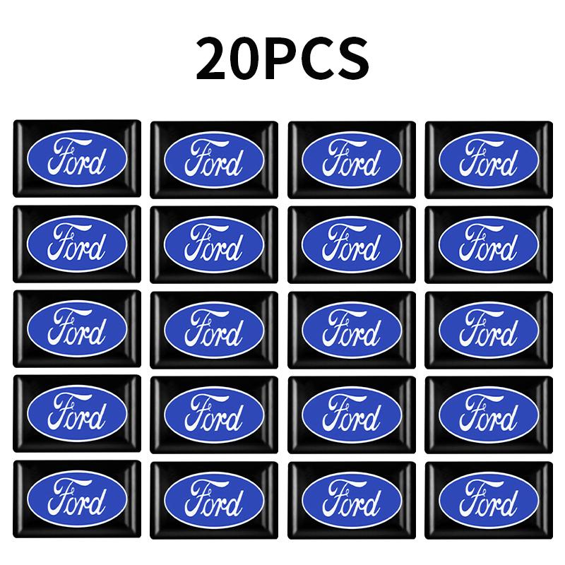 AACY1 10/20PC Car Styling 3D Epoxy Decoration Emblem Sticker Decal For Ford Fiesta EcoSport ESCORT Ranger Mondeo Mustang FOCUS 2 3 4 5