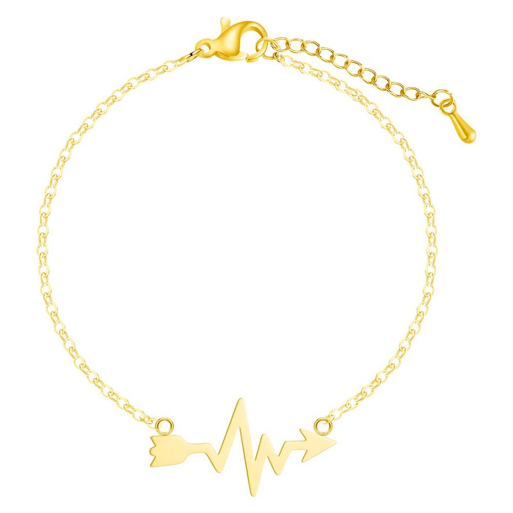 

Kinitial Stainless Steel Stethoscope Heartbeat Bracelets for Women Love Heart Charms Cardiogram Medical Nurse Doctor Wrist Gifts