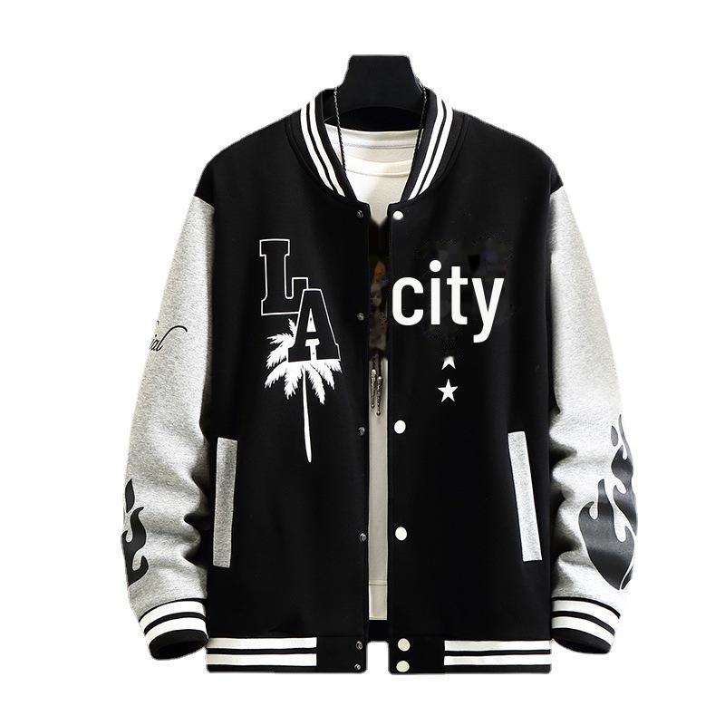 Übergröße Herren Baseballjacke - Frühling/Herbst Locker geschnittene Trendige Freizeitjacke für kräftigere Figuren