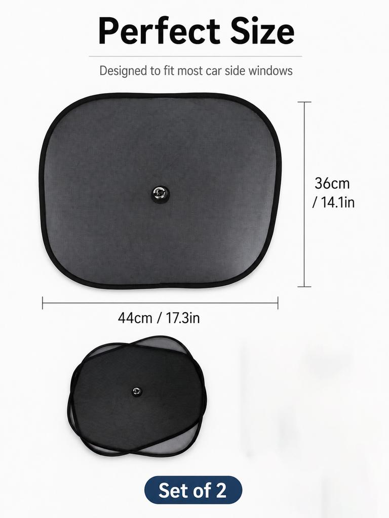Universal Car Side Window Sunshade Suction Cup Mesh Curtain UV Protection Heat Insulation