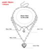 European and American Fashion Multi-layer Heart and Pearl Tassel Necklace for Women