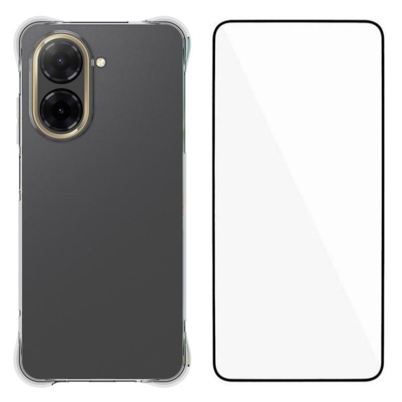 Pro Xiaomi Redmi A5 4G (171.7*77.8*8.3mm) Pouzdro WANLONFENG řady WL 2,0mm TPU kryt na telefon s fólií z tvrzeného skla