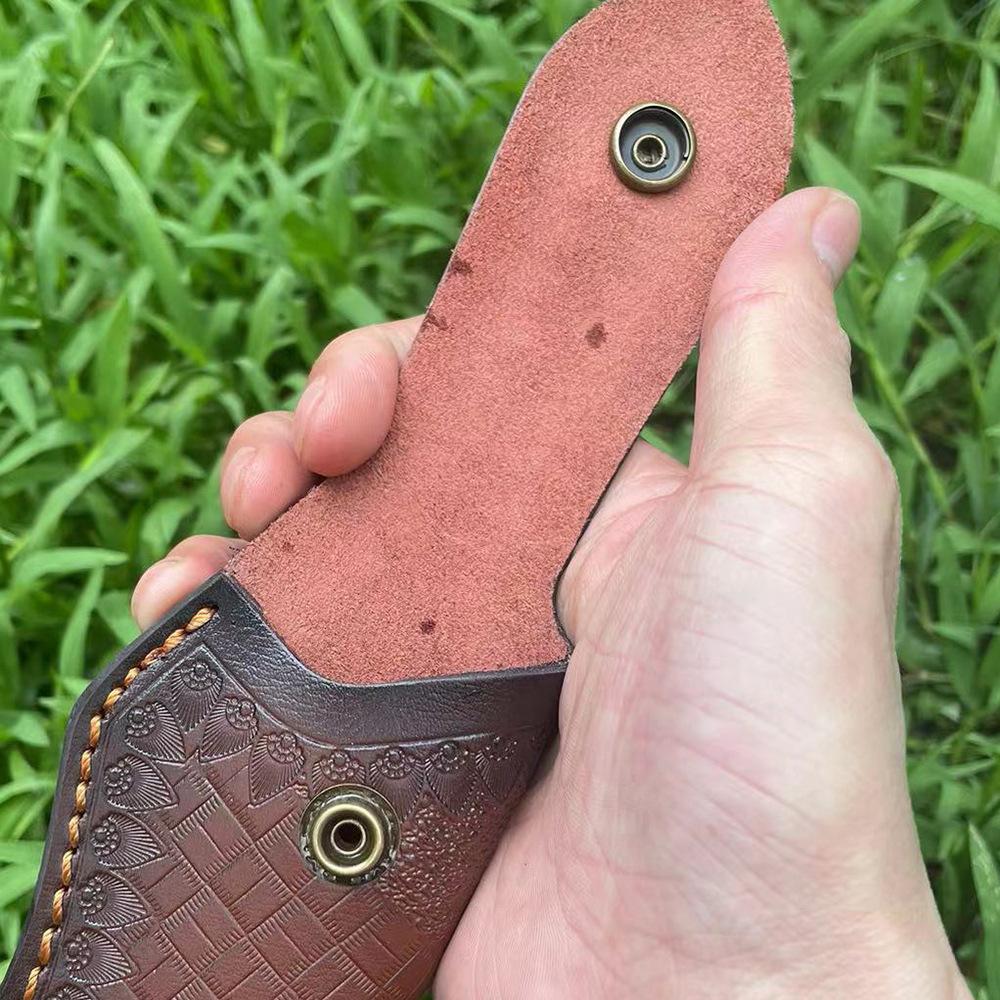 15 CM Folding Knife Holder Two Layers Cowhide Scabbard Universal Knife Cover Scabbard for Pocket Knife Holsters with Belt Buckle