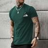 New Men's Fashion Short Sleeve Top Summer Comfortable Snow Mountain Logo Printed Green Short Sleeve T Shirt Outdoor Sportswear