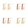 Multicolor Trendy Rhinestone Ushape Earrings Creative Alloy Studs Women For