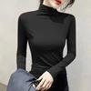 Black Turtleneck T-shirt Long Sleeve Tops Women Y2k Clothes Autumn Korean Fashion Modal Elegant T-shirts for Women