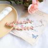 Mori Girl Peach Pink Lace Embroidered Flower Choker Necklace for Women