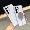 For Samsung Galaxy S25 Ultra S22 S23 FE S24 Plus Edge Phone Case Magsafe Magnetic Wireless Charge Clear Hard Cover Funda Capa
