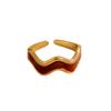 Retro Stainless Steel Drip Oil Irregular Edge Adjustable Ring
