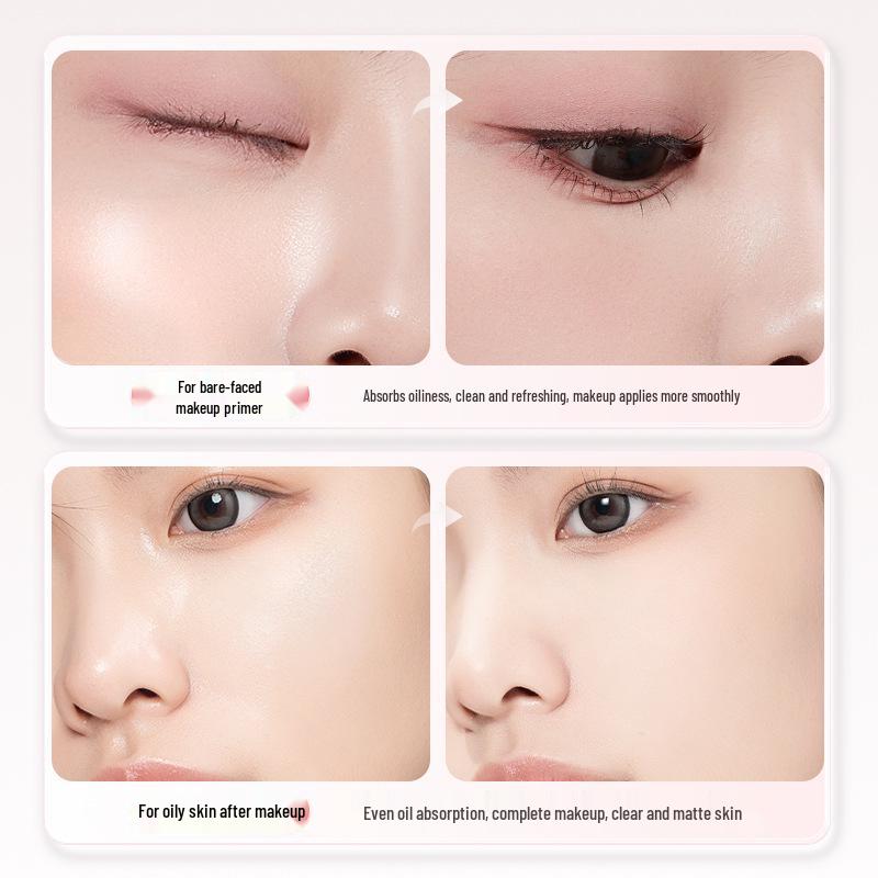 Jianmei Chuangyan Portable Oil Blotting Paper with Powder Puff for Oily Skin - Summer Refreshing Oil Control for Women