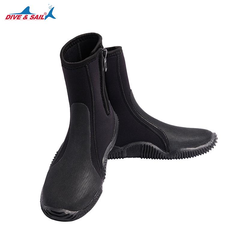 Botas de Buceo DIVE&SAIL de 5MM de Caña Alta Antideslizantes para Surf y Barranquismo