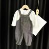 Children's Baby Denim Overalls Spring and Autumn Models for Babies 3 Girls 1 One-year-old Western Style Spring Casual Long Pants for Outer Wear