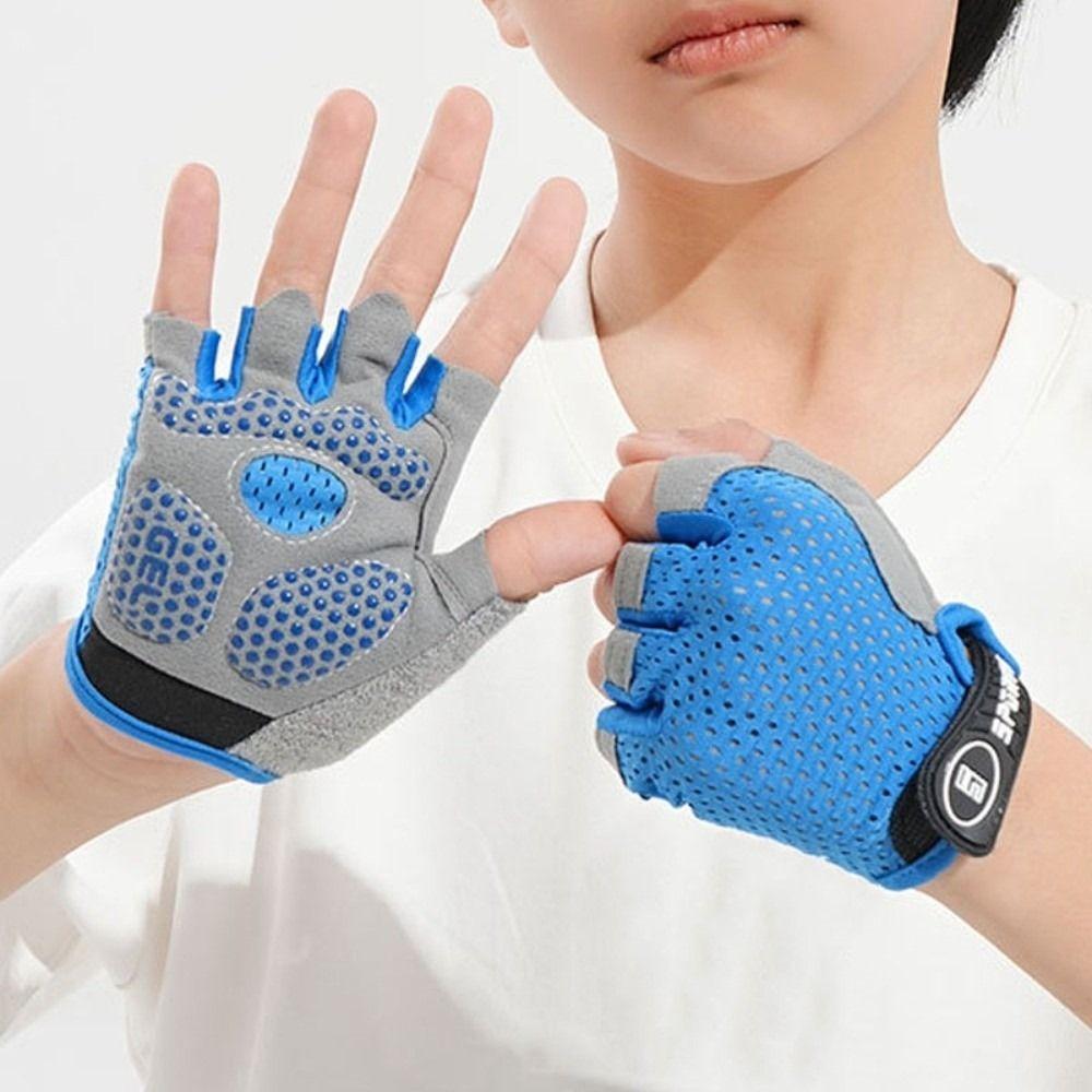 Half Finger Fingerless Exercise Gloves Wear-Resistant Kids Cycling Gloves Boys and Girls